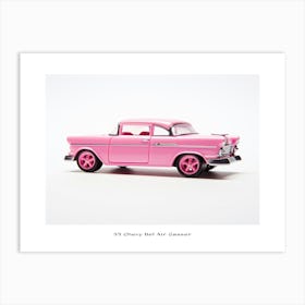 Toy Car 55 Chevy Bel Air Gasser Pink Poster Art Print