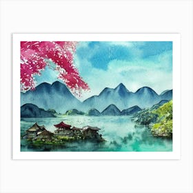 Misty Mountain Retreat Art Print