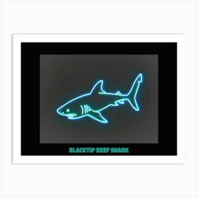 Neon Blacktip Reef Shark 2 Poster Art Print