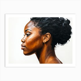 Side Profile Of Beautiful Woman Oil Painting 190 Art Print