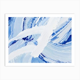 Abstract Blue And White Art Print