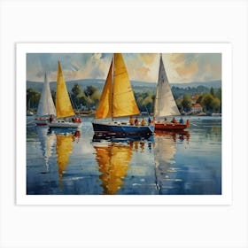 Sailboats On The Water Art Print