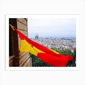 A Distinctively Spanish Arm Wrapped In The Vibrant Colors Of The National Ensign Of Red And Yellow (2) Art Print