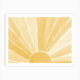 Watercolor Yellow Sun, Sunrise, Bogo Sunset Art Print