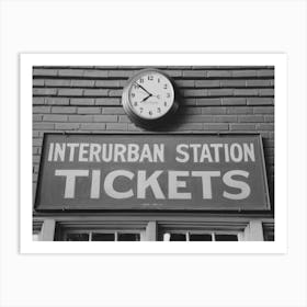 Sign At Entrance To Interurban Terminal, Oklahoma City, Oklahoma By Russell Lee Art Print