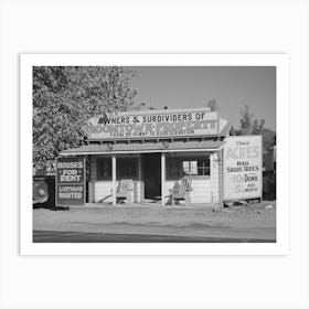 Untitled Photo, Possibly Related To Real Estate Office At Central Valley, California By Russell Le Art Print