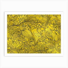 Yellow Floral Pattern Art Print