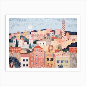 Barcelona Painting Landscape Art Print