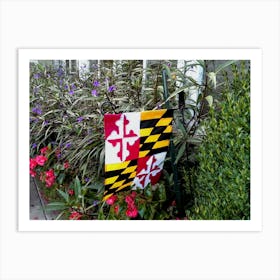 Flag Of Maryland in Ocean City Art Print