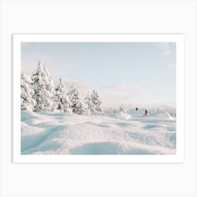 Snowy Landscape With Trees Art Print