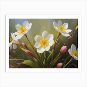 Spring Flowers Oil Painting 05 Art Print