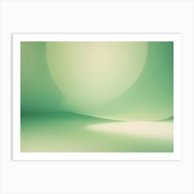 Minimalist Green Studio Backdrop With A Curved Wall And Soft Lighting, Creating A Clean And Modern Space For Product Presentation Art Print