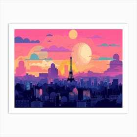 Paris Skyline Art Print