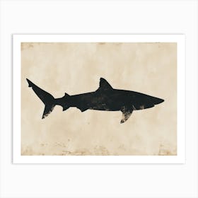 Isistius Genus Shark Silhouette 3 Art Print