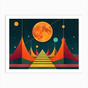 Moon And Stars Art Print