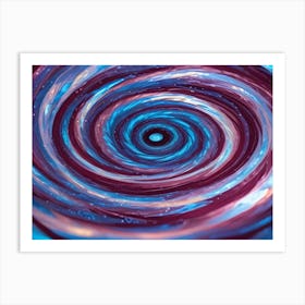 Abstract, Swirling Vortex With Bright Blue And Purple Hues, Representing A Portal Or Gateway Art Print