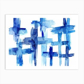 Blue Crosses Art Print