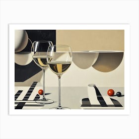 Two Glasses Of White Wine Art Print