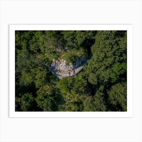 Aerial View Of A Forest Path Art Print