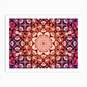 Pink Fractal Red Abstract Art Print