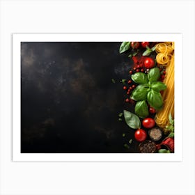 Pasta On A Black Background 1 Art Print