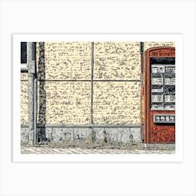 Old Red Phone Booth Art Print