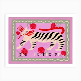 The Protector In Pink Art Print