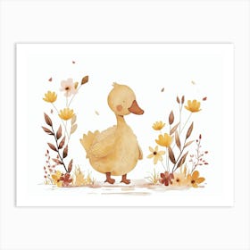 Little Floral Goose 2 Art Print