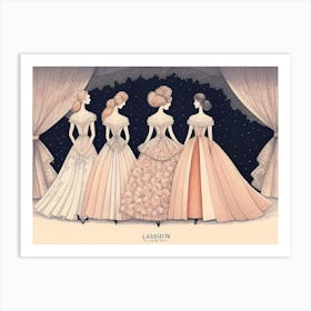 Four Girls In Dresses Art Print