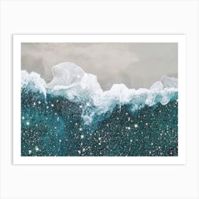 Aereal Beach Glitter Art Print