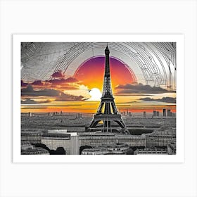 Sunset In Paris 4 Art Print