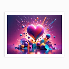 Colorful Heart Creative Art Print 38 Art Print