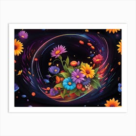 Flowers In A Circle Art Print