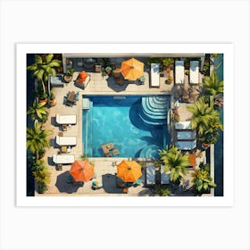 Backyard Pool Delight 3 Art Print