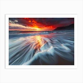 Sunset waves 2 Art Print