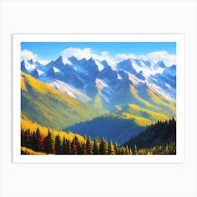 Mountain Range In Autumn Art Print