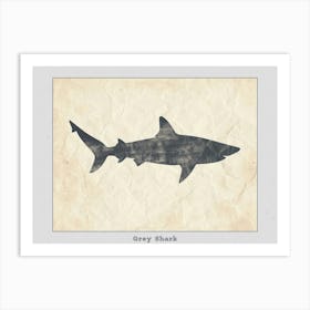 Grey Shark Silhouette 7 Poster Art Print
