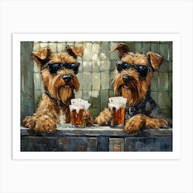 Terriers Cards And Beer 3 Art Print