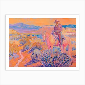 Cowboy Painting Kansas Art Print