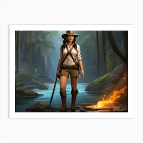 Fearless Jungle Explorer Art Print