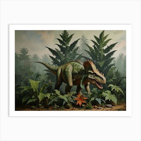 Dinosaur In The Jungle 1 Art Print