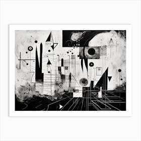Metaphysical Exploration Abstract Black And White 4 Art Print