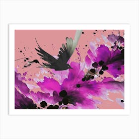 Ink Bird Pastel Peach Art Print