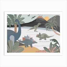 Dinosaur And Friends Art Print