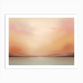 Sunset Over The Lake Art Print