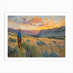 Western Sunset Landscapes Wyoming 4 Art Print