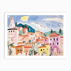 Terni Italy Cute Watercolour Illustration 1 Art Print