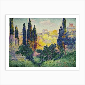 Cypresses In Cagnes, Henri Edmond Cross Art Print