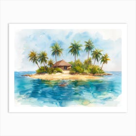 Watercolor Island Art Print