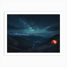 Camping Under The Stars In The Mountains Art Print